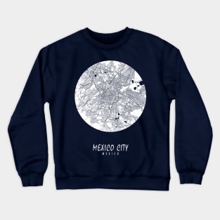 Mexico City Map - Full Moon Crewneck Sweatshirt